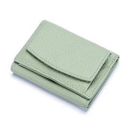 Yocipa Small Wallet For Women RFID Leather Compact Card Wallets Womens Thin Front Pocket Purse (Light Green)