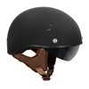 VCAN Cruiser Solid Flat Black Half Face Motorcycle Helmet with