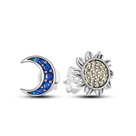 NARMO 925 Sterling Silver Stud Earrings for Women Star & Moon Earrings, Unicorn Gifts for Girls, Sunflower Earrings, Butterfly Earrings, Tiny Cute Stud Earrings, Sterling Silver, Cubic Zirconia