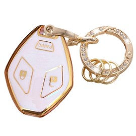 TAPAYICA for Mitsubishi Key Fob Shell Keyless Remote Key with Keychain Fit for Mitsubishi Eclipse / Galant / Lancer (3 Buttons Pink)