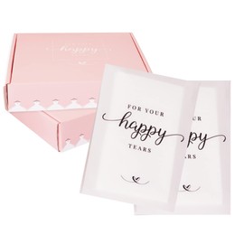 Wedding Tissues Packs For Guests- Set of 80- For Your Happy Tears Tissues- Wedding Favors for Guests – Frosted-Paper – Bulk Individual Tissue Packs & Items for Wedding Welcome Bags by PureRejuva