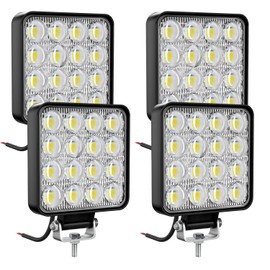 antom LED Work Light 4 Pieces 72 W Square 3.3 Inch Headlight 12 V 24 V IP68 Waterproof Reversing Light Additional Headlight Car for Excavator Tractors Tug ATV Truck