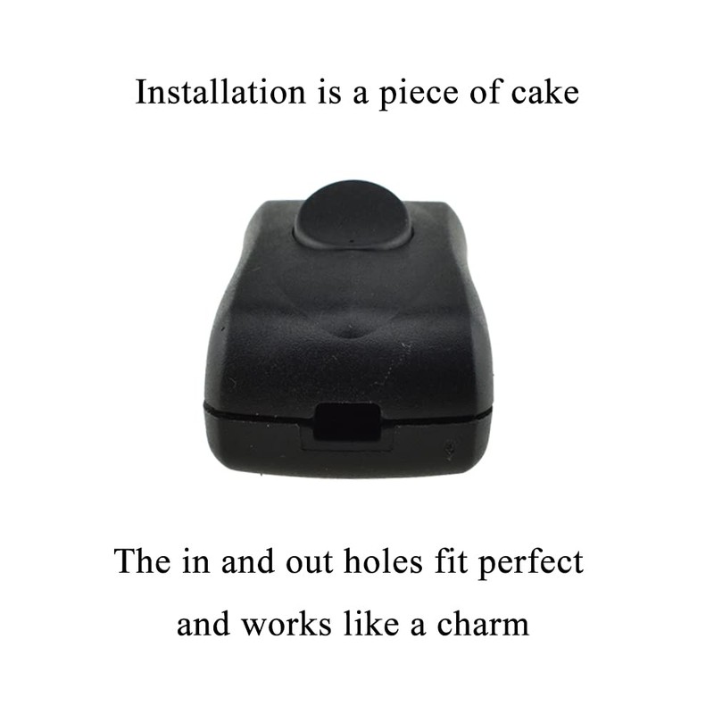 HAHIYO 2A 250V Inline Cord Switch Rocker Button Double Pole