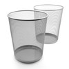 BigDean Pack of 2 Waste Paper Bin Office Silver 20L