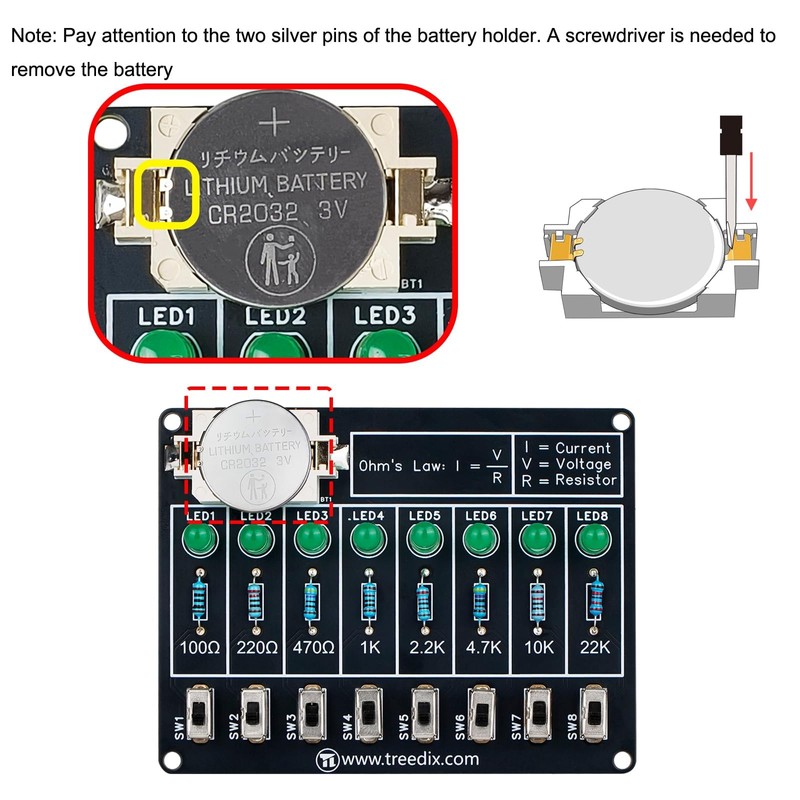 Treedix Soldering Exercise Kit, DIY Electronics Project Learning Board, Resistance