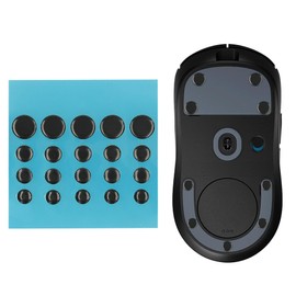 kwmobile 20x Mouse Feet Stickers for Universal Gaming Mouse Glider - Mouse Replacement Glider Made of PTFE - 4 Different Sizes 6 mm 6.5 mm 7 mm 10 mm - Black