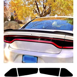 Xinghe Tail Light Tint Overlay for Dodge Charger 2015-2023, Precut Dark Black Taillight Overlay Decals, Black Tail Light Cover, Easy Apply Durable and Waterproof Tints for Tail Lights