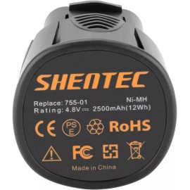 Shentec 4.8V 2500mAh  Battery, Compatible with Dremel 5000755-01,  Cordless Rotary Tools
