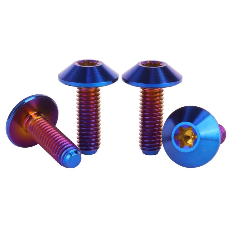 UHDFBDHF 4PCS Titanium Bolt M5 M6 12/15/20mm Torx Head Screw