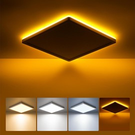 BLNAN LED Flat Ceiling Light, 18 W Ceiling Light with 2000 K Night Light, 1800 lm, Warm Neutral Cold White, 3000 K / 4000 K / 5000 K, Panel for Hallway, Bedroom, Kitchen, Balcony, Basement, Office, Ultra Thin 22 cm Square