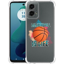 GlamCase Clear Case for Moto G 5G 2024, Moto G 5G 2024 Clear Case - Basketball is life design printed Clear ShockProof Protective Designer Back Clear Case/Cover for Moto G 5G 2024