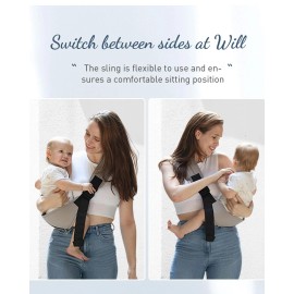 MIAO PAW Baby Sling Carrier Ergonomic Adjustable Strap Hip Seat Grey