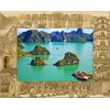 Saddle Mountain Souvenir Vietnam Laser Engraved Wood Picture Frame Landscape