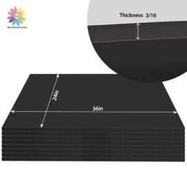 Mat Board Center Premium Black Foam Core Board - 24x36 Inches, 3/16" Thick - 10 Pack, Acid-Free - Ideal for Mounting, Crafts, Art, and Presentations