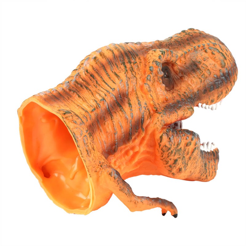 Soft Dinosaur Head Hand Puppet Kids Child Stories Role Play