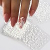 SPLOCUDU 30 Sheets White Flower 3D Nail Art Stickers with