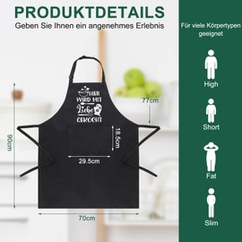 Heyu-Lotus BBQ Apron for Men, Funny Cooking Apron, Waterproof, Adjustable Kitchen Apron with Front Pockets, Funny BBQ Gift for Father's Day, Christmas or Birthday