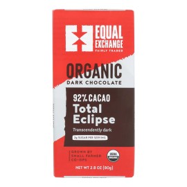 UD_Equal Exchange Bittersweet 92% Dark Chocolate Bar 2.8 oz Solid Bulk Case 12 Sweet Unique Ball Piece Candy Biscuit