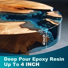 LET'S RESIN EPOXY RESIN Deep Pour Epoxy Resin 1.5 Gallon,2 to 4 Inch Depth Crystal Clear Epoxy for Flower Preservation,Bubble Free & Low Viscosity Casting Resin for River Table,Art,Crafts