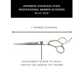 DreamCut 7" Professional Razor Edge Hairdressing Shears with Blue Gem Screw