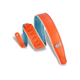 Levy's Leathers 2.75" Vinyl Guitar Strap Reversible Vinyl Design; Orange, Teal, and Cream (M26VCP-ORG_TEL)