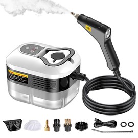Powerful 2500W Handheld Steam Cleaner,15s Fast Heat-Up & High-Pressure Steam, 6-Level Adjustable Settings for Deep Cleaning on Floors, Kitchen, Bathroom, Car, Grout (White)