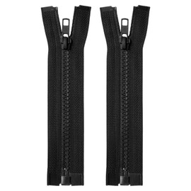 sourcing map 2pcs #5 Sewing Invisible Zippers 5 Inch Resin Hidden Replacement Coil Zipper for DIY Craft Bag Garment Home Textile Clothes, Black