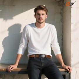 SUOSDEY Men's Automatic Leather Belt Ratchet Belt for Business Casual Jeans 35mm Width Adjustable No Holes, 3. Brown