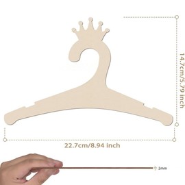 9 Inch Wooden Baby Hangers for Baby Clothes,20 Packs Wood Newborn Baby Girl Boy Hangers for Nursery Cute Kids Toddlers Children Infant Hangers for Closet Coat Pants Clothing Storage (Crown)