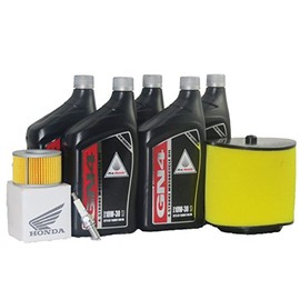 Honda 2007-2008 TRX500FA/FGA FOURTRAX FOREMAN RUBICON/RUBICON Genuine Oil Filter, Air Filter, Spark Plug Tune Up Kit (5 Quarts, ATV)