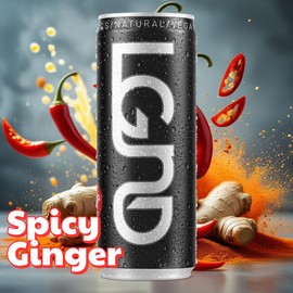 LGND Original Smart Energy Drink | Nootropic + Prebiotic Formula for Focus, Endurance & Gut Health | Clean Energy, Low-Calorie, No Crash | Spicy Ginger Flavor | 12-Pack