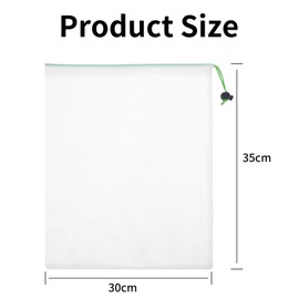 5 PCS Reusable Mesh Produce Storage Bags, See-Through Drawstring Mesh Bag for Fruits & Vegetables, Washable 35 * 30cm Storage Bags, Transparent Produce Bags, Eco-Friendly Vegetable Storage
