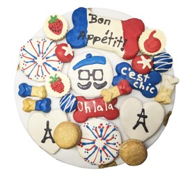 Bonne et Filou French Style Dog Treats, Gourmet Gift Box, 21 Luxury Macarons, Truffles & Bone Cookies, Healthy & Delicious Snacks for Medium to Large Dogs