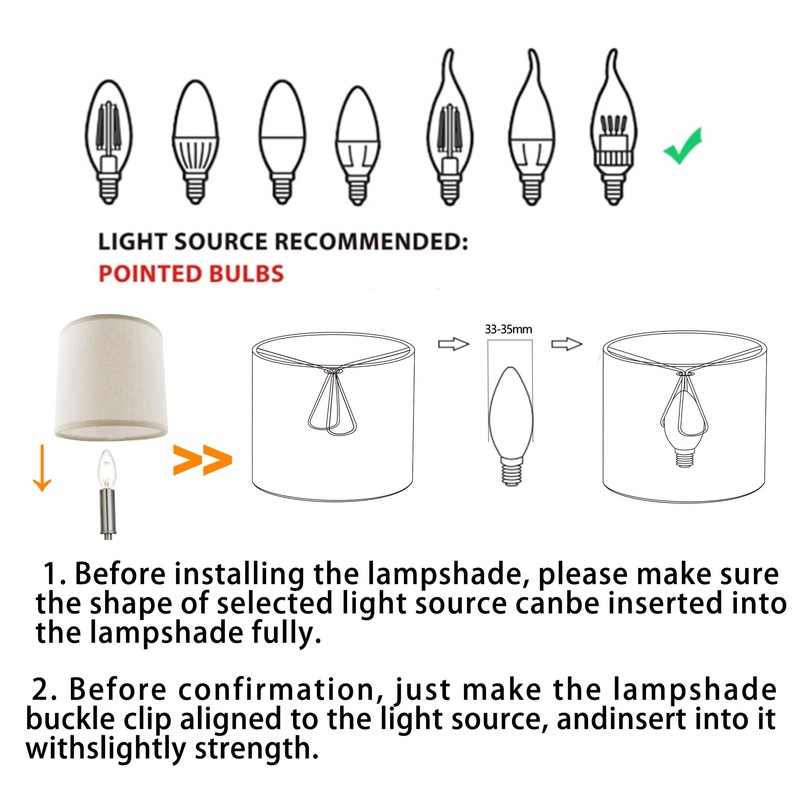 TAaMTYH Small Lamp Shades Cover Set of 6,Clip on Lamp,Drum