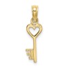 Unbranded 10k Yellow Gold Key w/ Heart Pendant