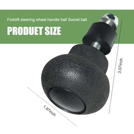 Shakas Steering Wheel Spinner Knob, Labor Saving Non-slip Easy Grip Spiral Forklift Steering Wheel Spinner Knob, Repair Replacement Accessories, Universal for Most Cars (Black)