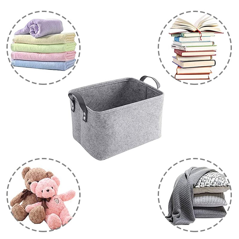 Ritte Storage Basket, Felt Storage Basket, Foldable Storage Box, Storage