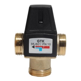 aikoolwer 3 Way DN25 Male Thread Brass Thermostatic Hot Cold Mixing Valve for Shower System Water Temperature Control