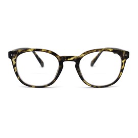 SA106 Unisex Round Keyhole Plastic Rim Bi-focal Reading Glasses +1.75 Matte Tortoise