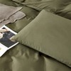 Pureant Olive Green Comforter Sets California King Solid Dark Green