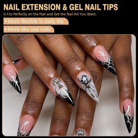 Cycullinyt 600pcs Sculpted Medium Stiletto Soft Gel Nail Tips, Professional False Nail Tips with Box - 14 Sizes Full Cover Clear Acrylic Press On Fake Nails for Extension Manicure Salon DIY at Home