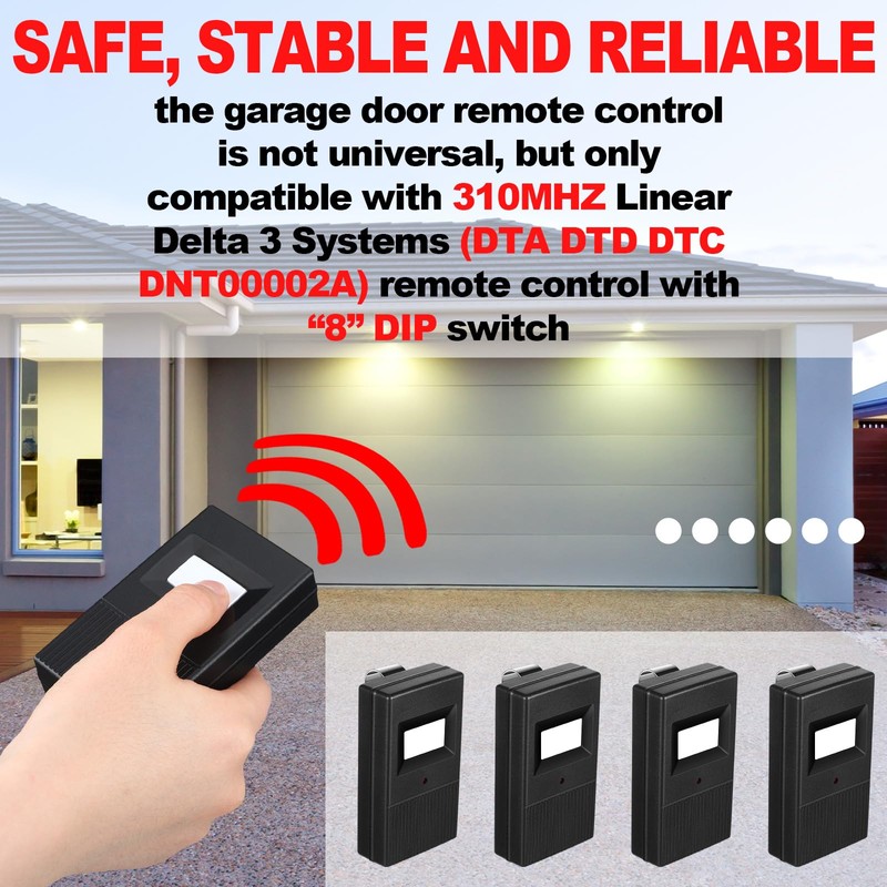 Kingdder 4 Pcs Garage Door Remote Compatible with Linear Delta