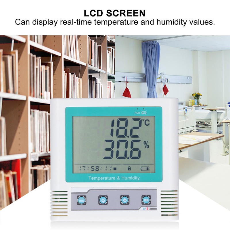 Digital Temperature Recorder Builtin HighAccuracy Sensor USB LCD Humidity Data