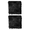 SLAXJNE 2 Square Patches Black Faux Fur Plush Fabric Faux