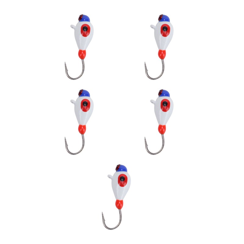 5 Pcs Winter Ice Fishing Jigs Kit Hooks Lures for
