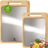 ZYBIDEAL 2PcsTitanium&Bamboo Cutting Board, Double Side Cutting Board for Kitchen,