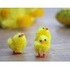 Pack Of 6 Small Fluffy Easter Chicks Cute Mini Yellow