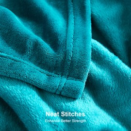 EHEYCIGA Fleece Blanket Teal Throws for Sofas Fluffy Warm Soft Blanket for Bed Settees Armchairs, Fit All Season, Single, 130x165cm