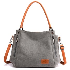 RAKEE Lucky Shoulder Bag, Handbag, Women's, Brand, Canvas, Crossbody Bag, Large Capacity, Durable, 4 Colors, 13Grey
