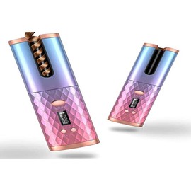 Rizador Automático, Valentines Day Gifts, Rizador de Pelo Auto Inalámbrico con 6 Temperaturas y Temporizadores, Rizadores de Pelo de Cerámica Recargables, Herramienta de Peinado de Rizador Portátil, Apagado Automátic